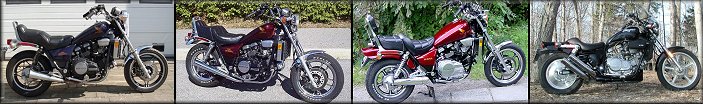 Fra venstre VF750C 82, 84, 86 og 88 modell (SuperMagna)